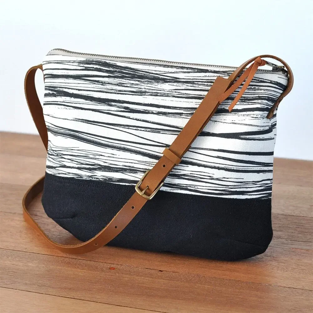 ONE THOUSAND LINES Vintage Boutique Crossbody Hemp Organic Cotton Canvas